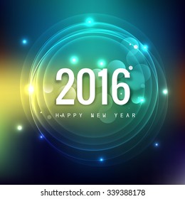 2016 new year glowing colorful background