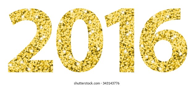 2016 new year gold glitter vector