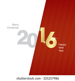 2016 New Year gray gold red background