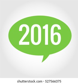 2016 new year green background Vector EPS 10 illustration.