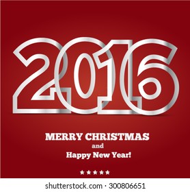 2016 New Year greeting card Vector EPS 10 illustration.
