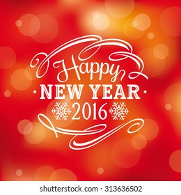 2016 New year greeting card, vector illustration, eps10