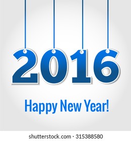 2016 New Year greeting card Vector EPS 10 illustration.