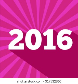 2016 New Year greeting card Vector EPS 10 illustration.
