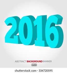 2016 New Year greeting card Vector EPS 10 illustration.