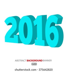 2016 New Year greeting card Vector EPS 10 illustration.