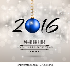 2016 New Year and Happy Christmas background for your flyers, invitation, party posters, greetings card, brochure cover or generic banners.