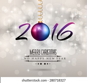 2016 New Year and Happy Christmas background for your flyers, invitation, party posters, greetings card, brochure cover or generic banners.