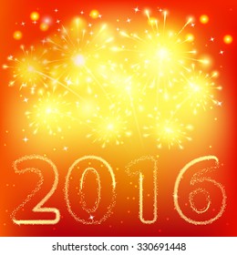 2016 New Year made a firework. Vector illustration EPS 10