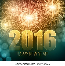 2016  New Year made a sparkler. Vector illustration EPS 10