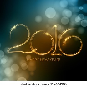 2016  New Year made a sparkler. Vector illustration EPS 10