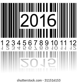 2016 new year on the barcode, vector illustration