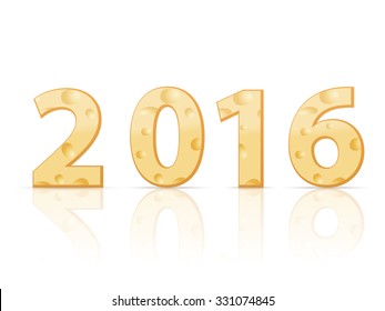 2016 new year on a white background.