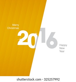 2016 New Year orange white gray background