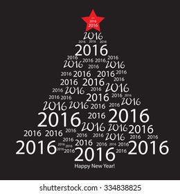 2016 New Year tree (vector)
