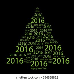 2016 New Year tree (vector)