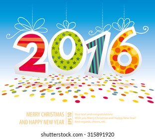 2016 New Year vector card