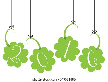 2016 new year vector clover