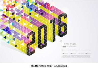 2016 New years abstract vector illustration on white background.