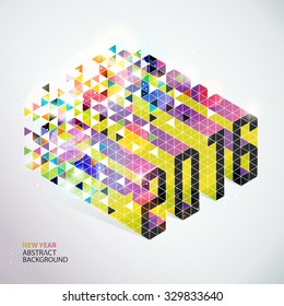 2016 New years abstract vector illustration on white background.