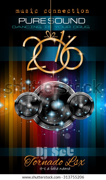 16 New Years Party Flyer Club Stock Vector Royalty Free