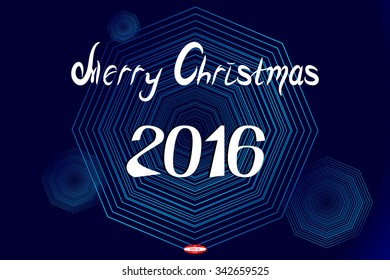 2016 numbers of christmas applique for element design with snowflake isolated on blue background. vector illustration