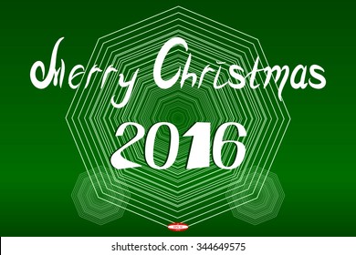 2016 numbers of christmas applique for element design with snowflake isolated on green background. vector illustration