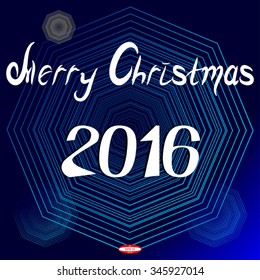 2016 numbers of Christmas applique for element design with snowflake isolated on blue background. vector illustration