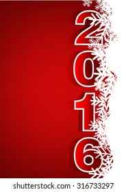 2016 on Christmas red background