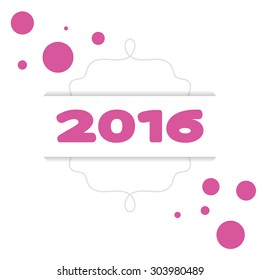 2016 on a white background in a  frame.  Vector numbers. New Year 2016. 