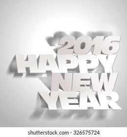 2016: Paper Folding with Letter with colorful spot lights, Happy New Year.