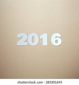 2016 Paper on Cardboard background Vector illustration