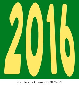 2016 Perspective vector icon. Style is flat symbol, yellow color, rounded angles, green background.
