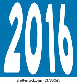 2016 Perspective vector icon. Style is flat symbol, white color, rounded angles, blue background.