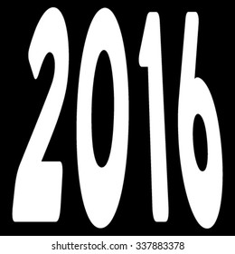 2016 Perspective vector icon. Style is flat symbol, white color, rounded angles, black background.