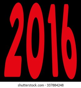 2016 Perspective vector icon. Style is flat symbol, red color, rounded angles, black background.