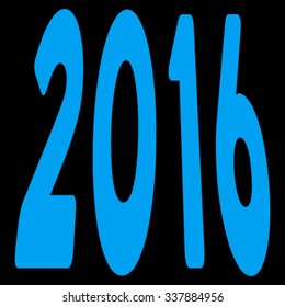 2016 Perspective vector icon. Style is flat symbol, blue color, rounded angles, black background.