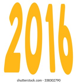 2016 Perspective vector icon. Style is flat symbol, yellow color, rounded angles, white background.