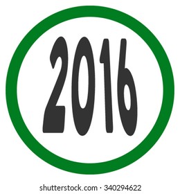 2016 Perspective vector icon. Style is bicolor flat circled symbol, green and gray colors, rounded angles, white background.