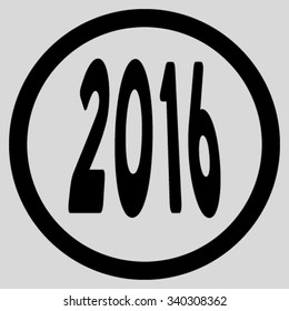 2016 Perspective vector icon. Style is flat circled symbol, black color, rounded angles, light gray background.