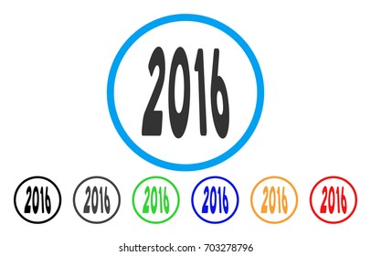 2016 Perspective vector rounded icon. Image style is a flat gray icon symbol inside a blue circle. Bonus color variants are grey, black, blue, green, red, orange.