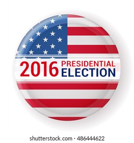 2016 presidential election badge with flag. vector illustration