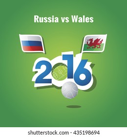 2016 Russia vs Wales vector background