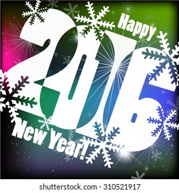 2016 with snowflakes. Vector
