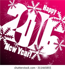 2016 with snowflakes. Vector