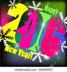 2016 with snowflakes. Vector