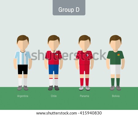 2016 soccer uniform group A. flat design.