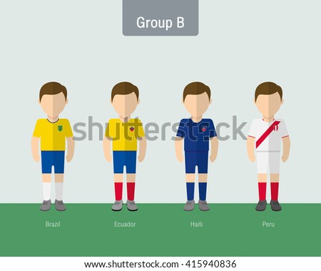 2016 soccer uniform group A. flat design.