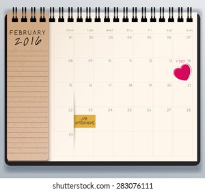 2016 Spiral Calendar Template. Vector Illustration