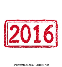 2016 stamp text Illustration
